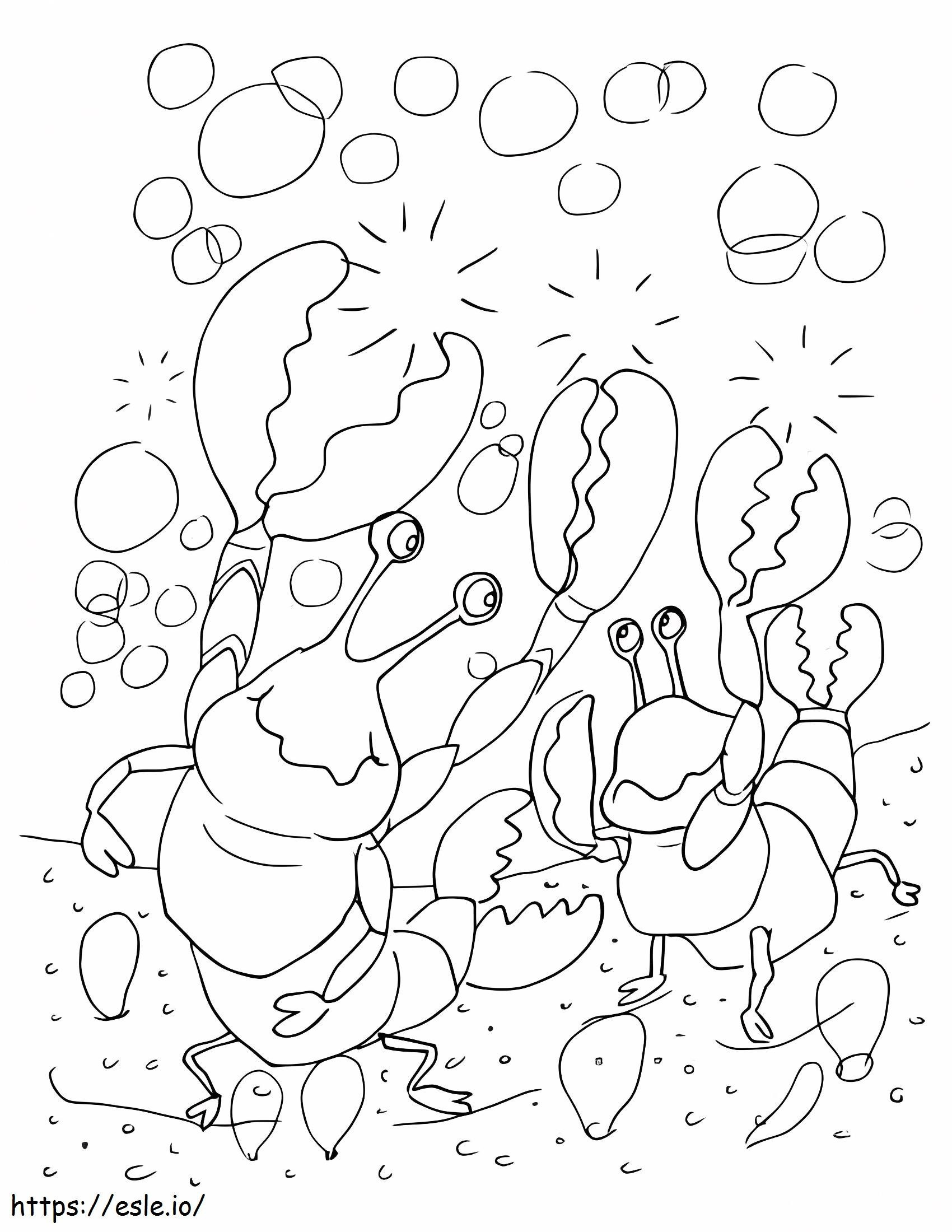 Coloriage Deux homards à imprimer dessin