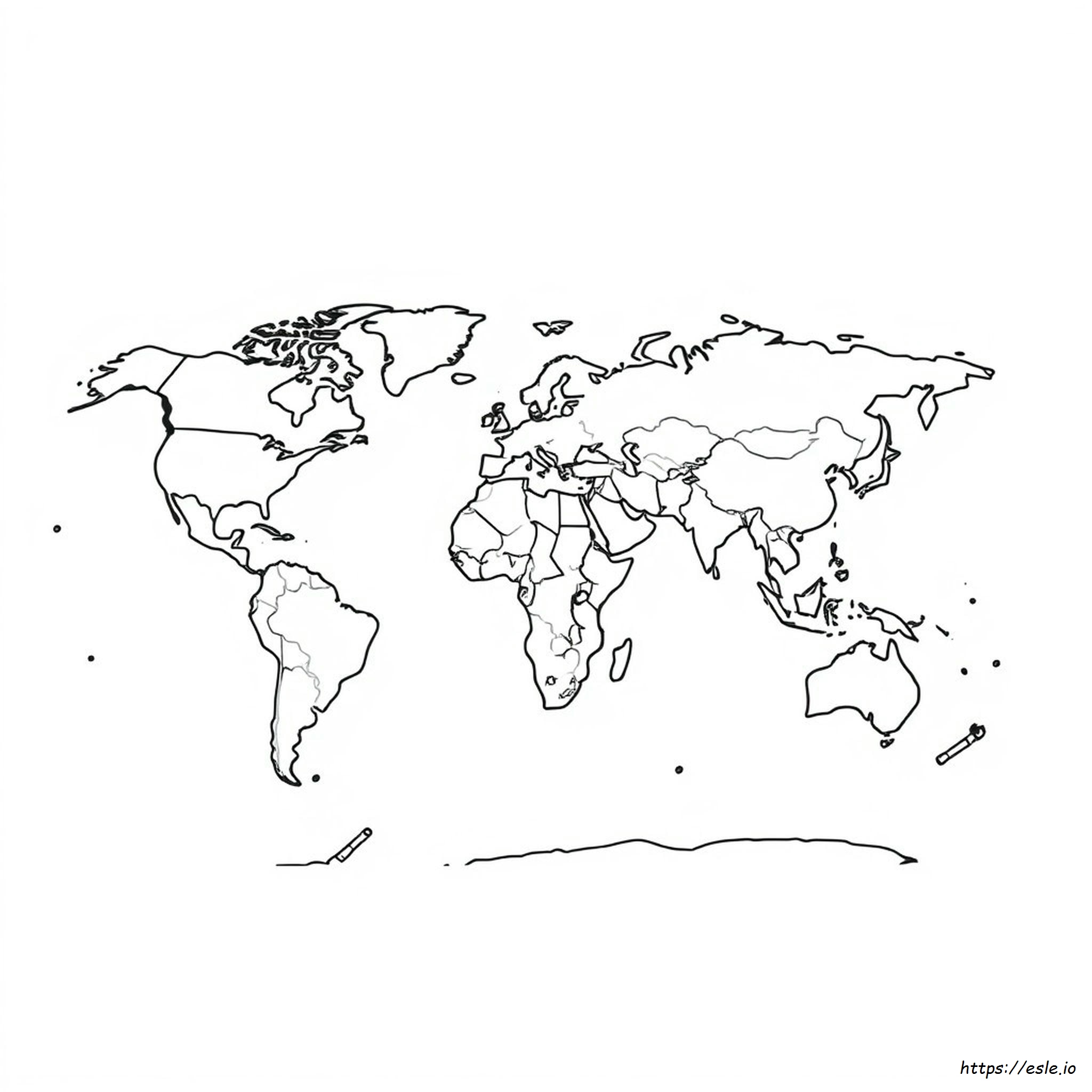 The Seven Continents Coloring Page