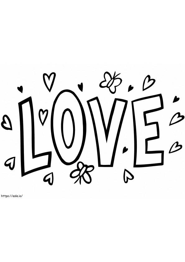 Coloriage Amour Word Art à imprimer dessin