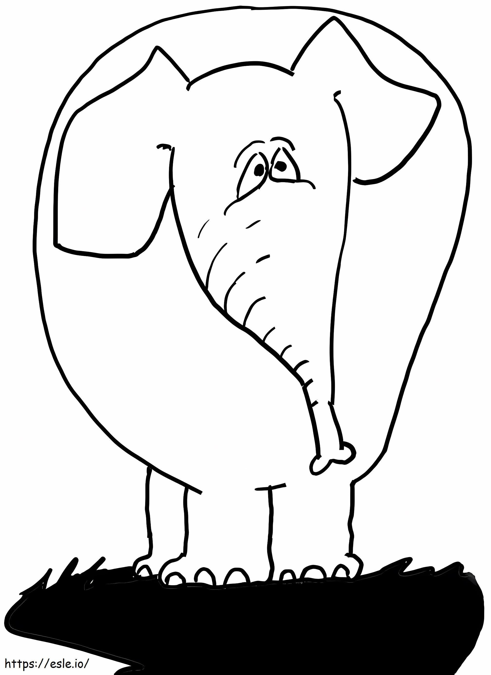 Eén olifant kleurplaat kleurplaat