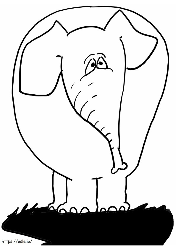 Eén olifant kleurplaat