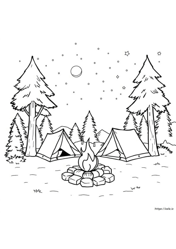 Camping Kleurplaten