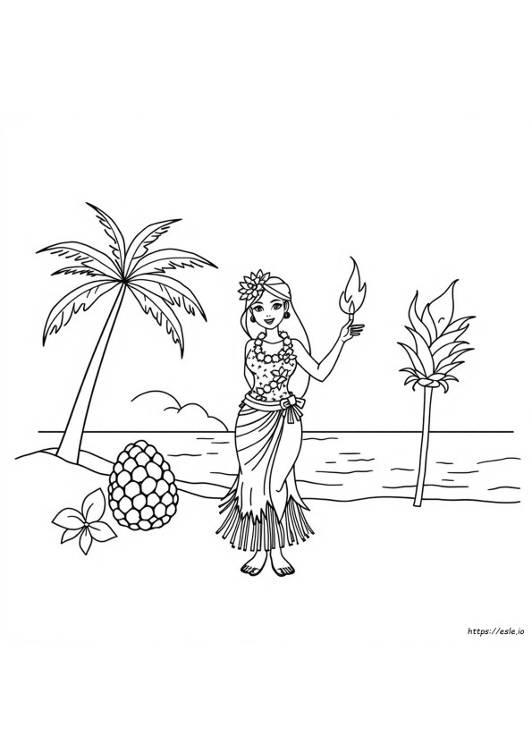 Hawaiian Coloring Pages Print