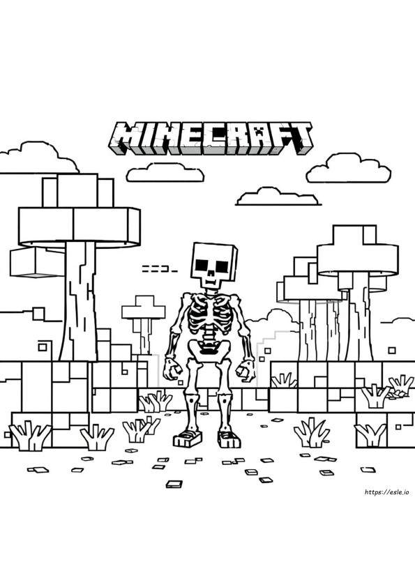 Gambar Mewarnai Kerangka Minecraft Yang Dapat Dicetak