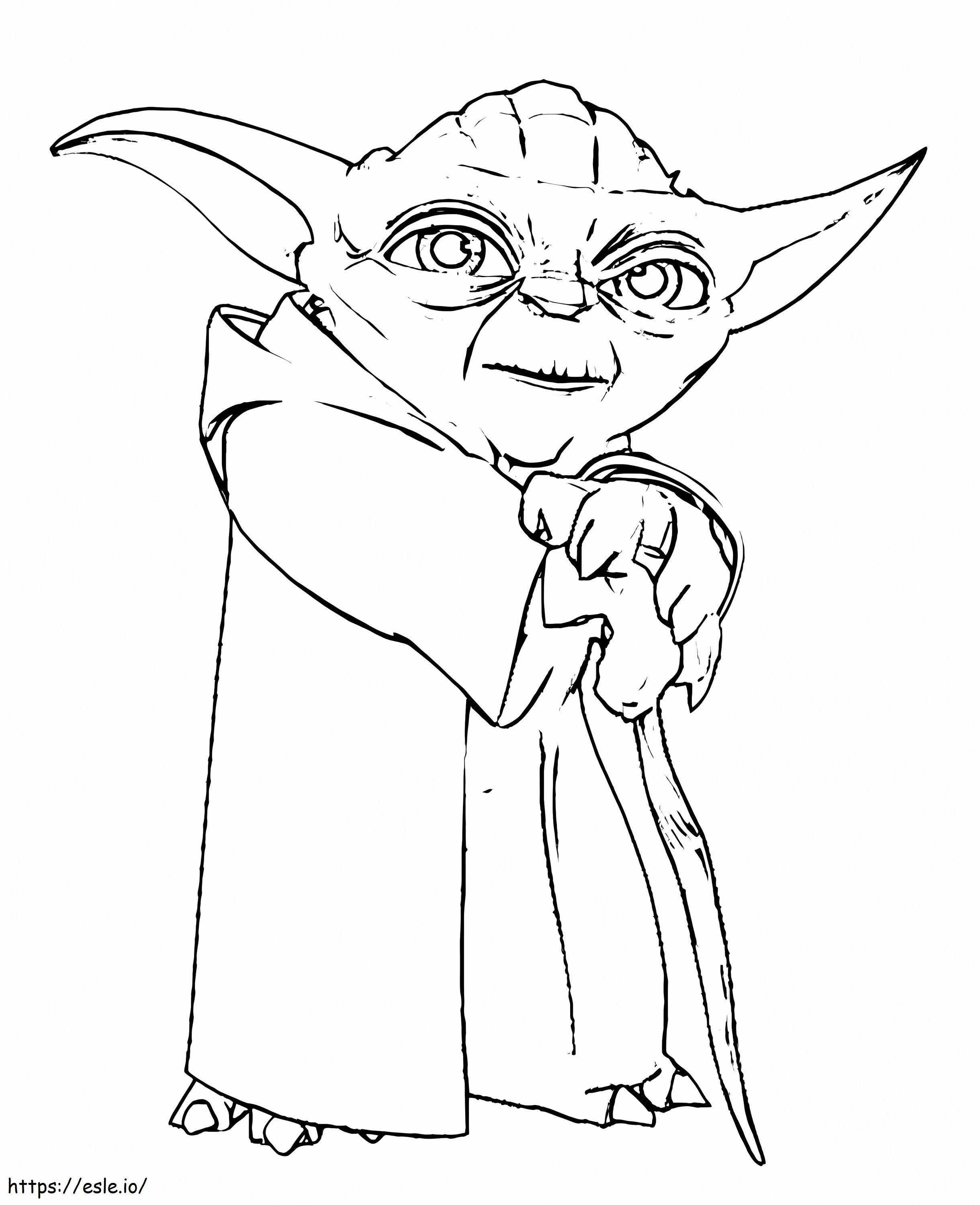Coloriage Yoda personnage de Star Wars à imprimer dessin