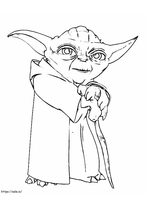Coloriage Yoda personnage de Star Wars à imprimer dessin