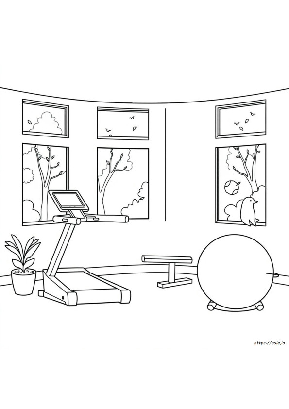Halaman Mewarnai Gym