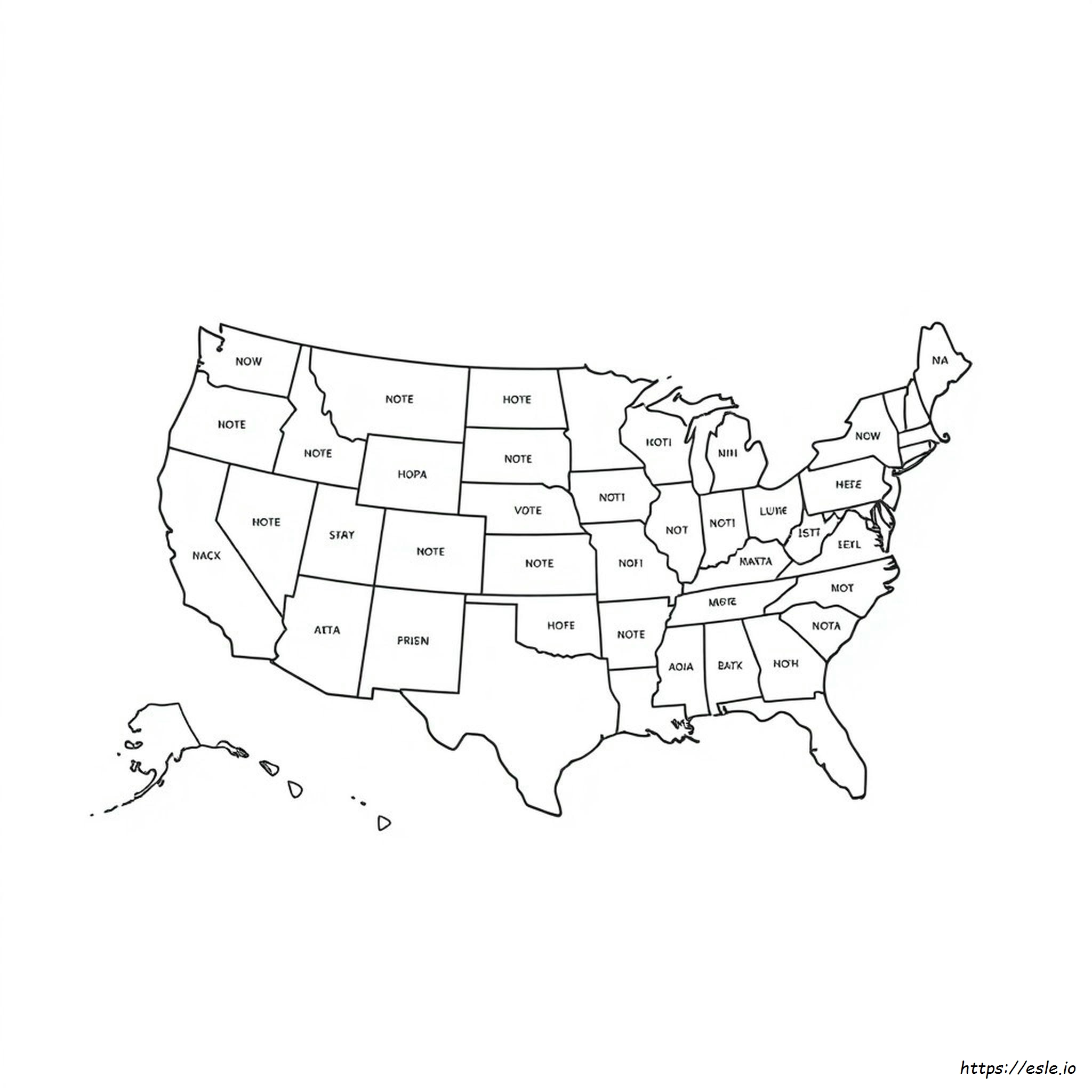 Blank Map Of Us Electoral College Coloring Page