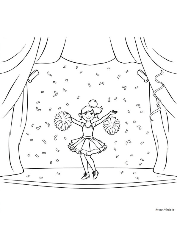 Free Printable Coloring Pom Dancing Coloring Pages