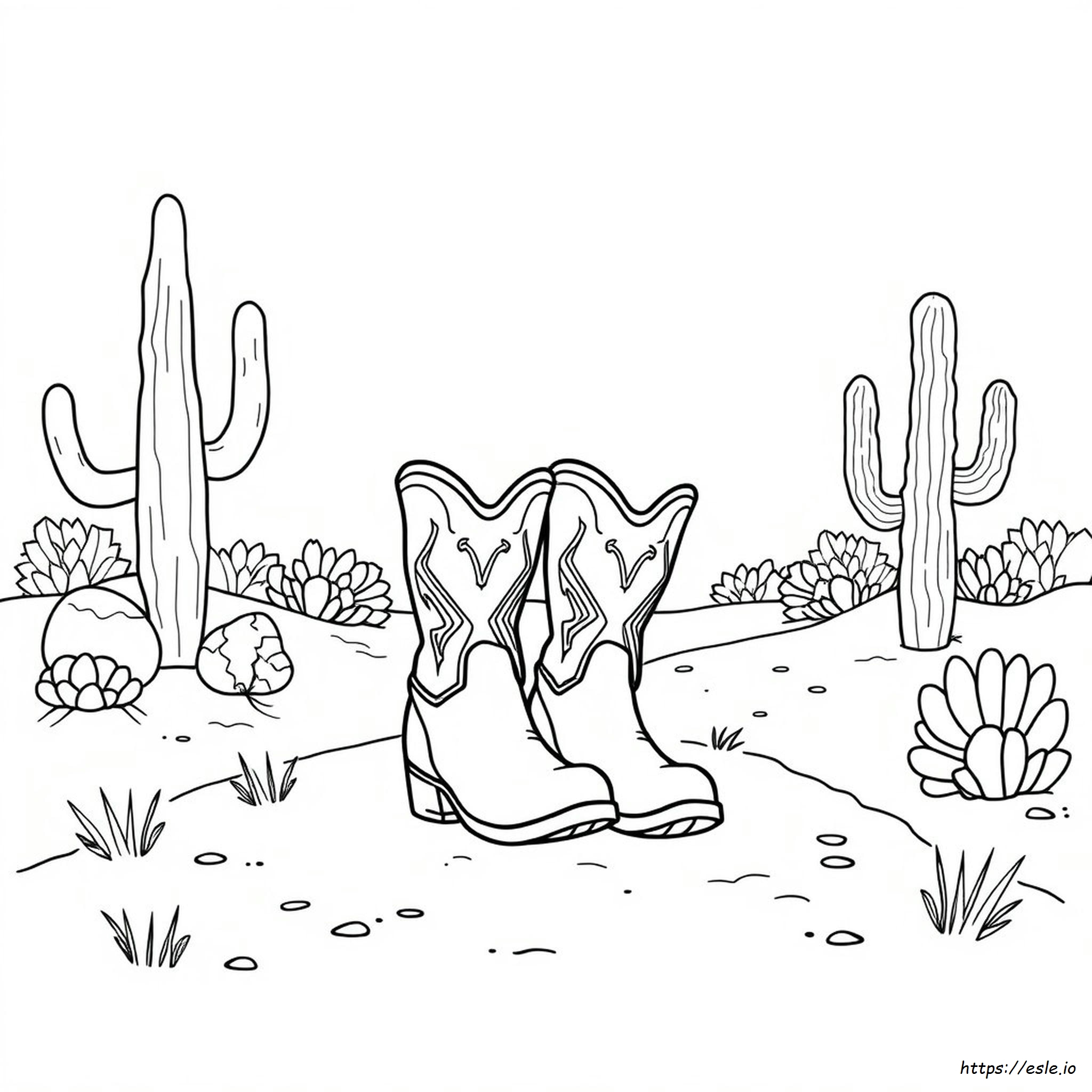 Free Printable Cowboy Boot Coloring Page