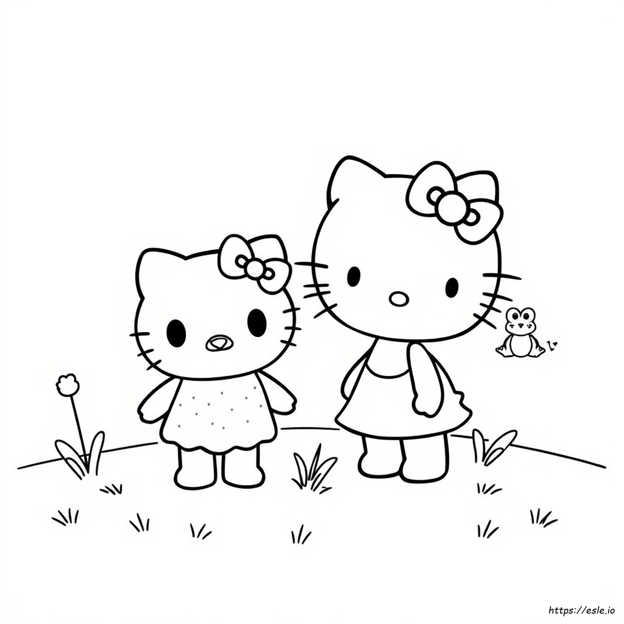 Keroppi Hello Kitty Frog Coloring Pages