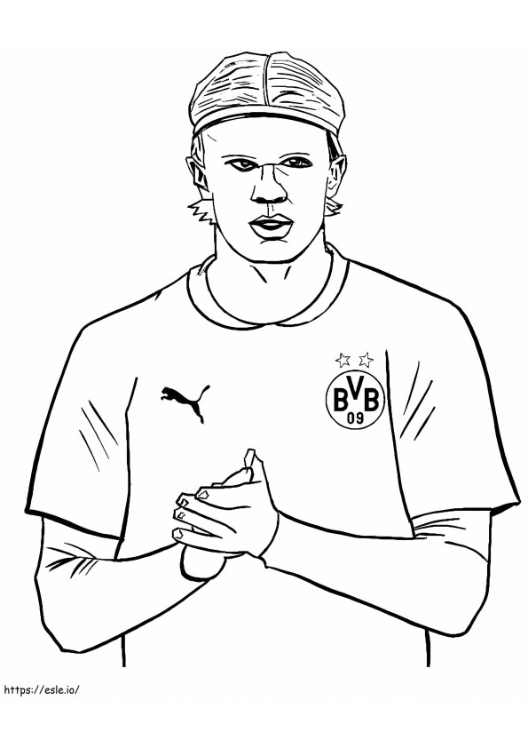 Print Erling Haaland coloring page