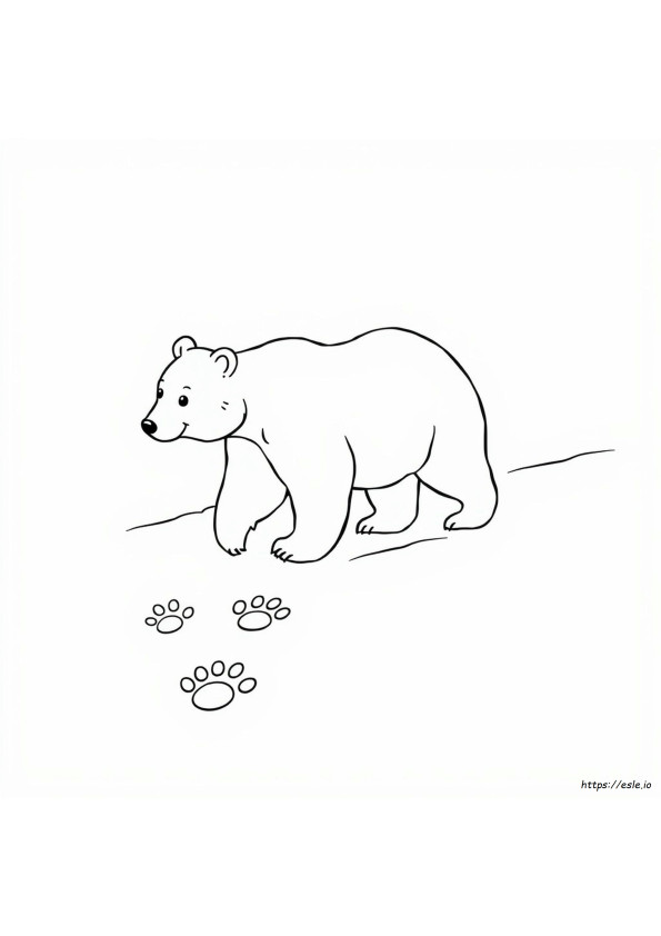 Coloriage Empreinte De Patte D'ours