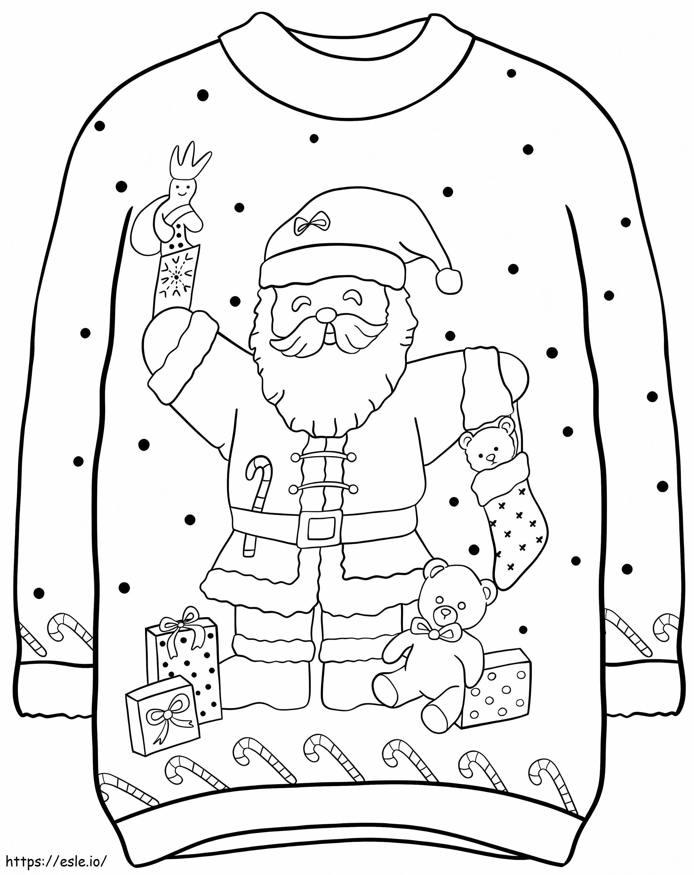 Hässlicher Pullover mit Weihnachtsmann ausmalbilder