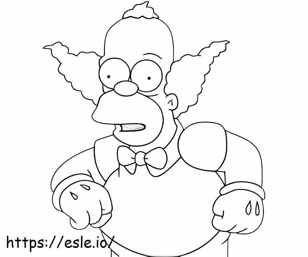 Klaun Homer Simpson kolorowanka