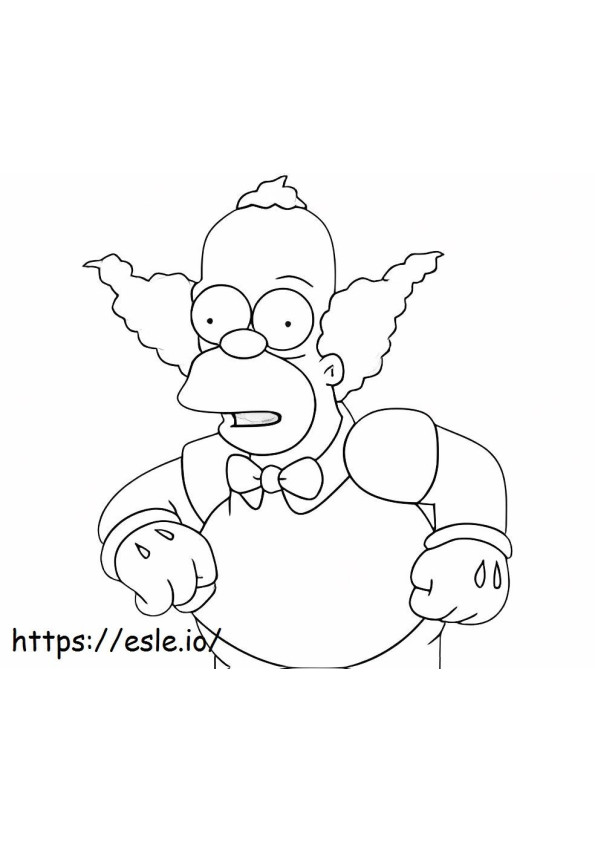 Clown Homer Simpson coloring page