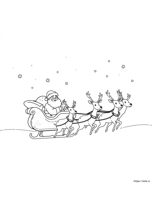 Weihnachtsmann Rentier Ausmalbilder