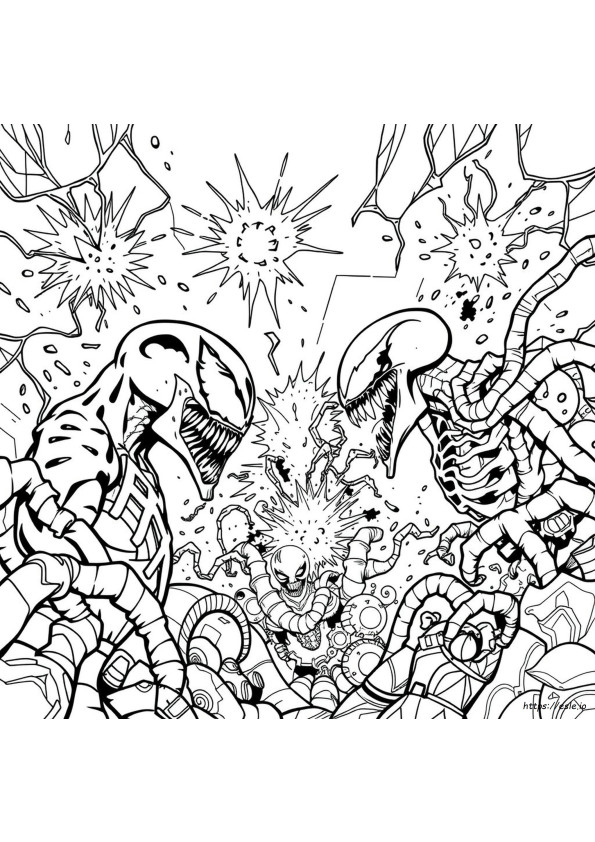 Symbiot Venom Contra Carnage - Planșe De Colorat