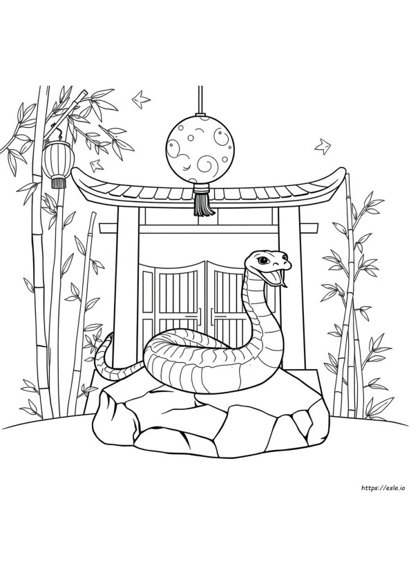 Gambar Mewarnai Ular Zodiak Cina