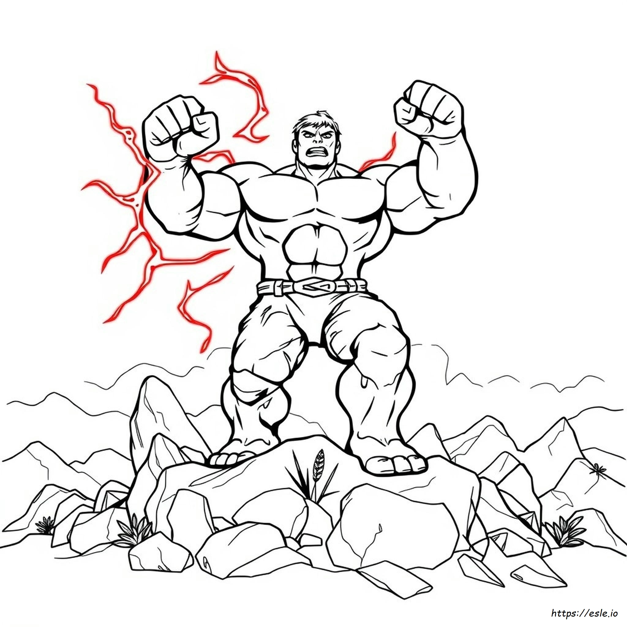 Hulk Rojo Para Colorear