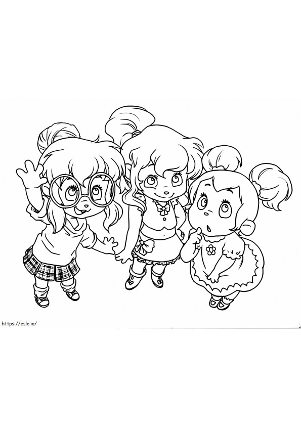 Lovely Chipettes coloring page