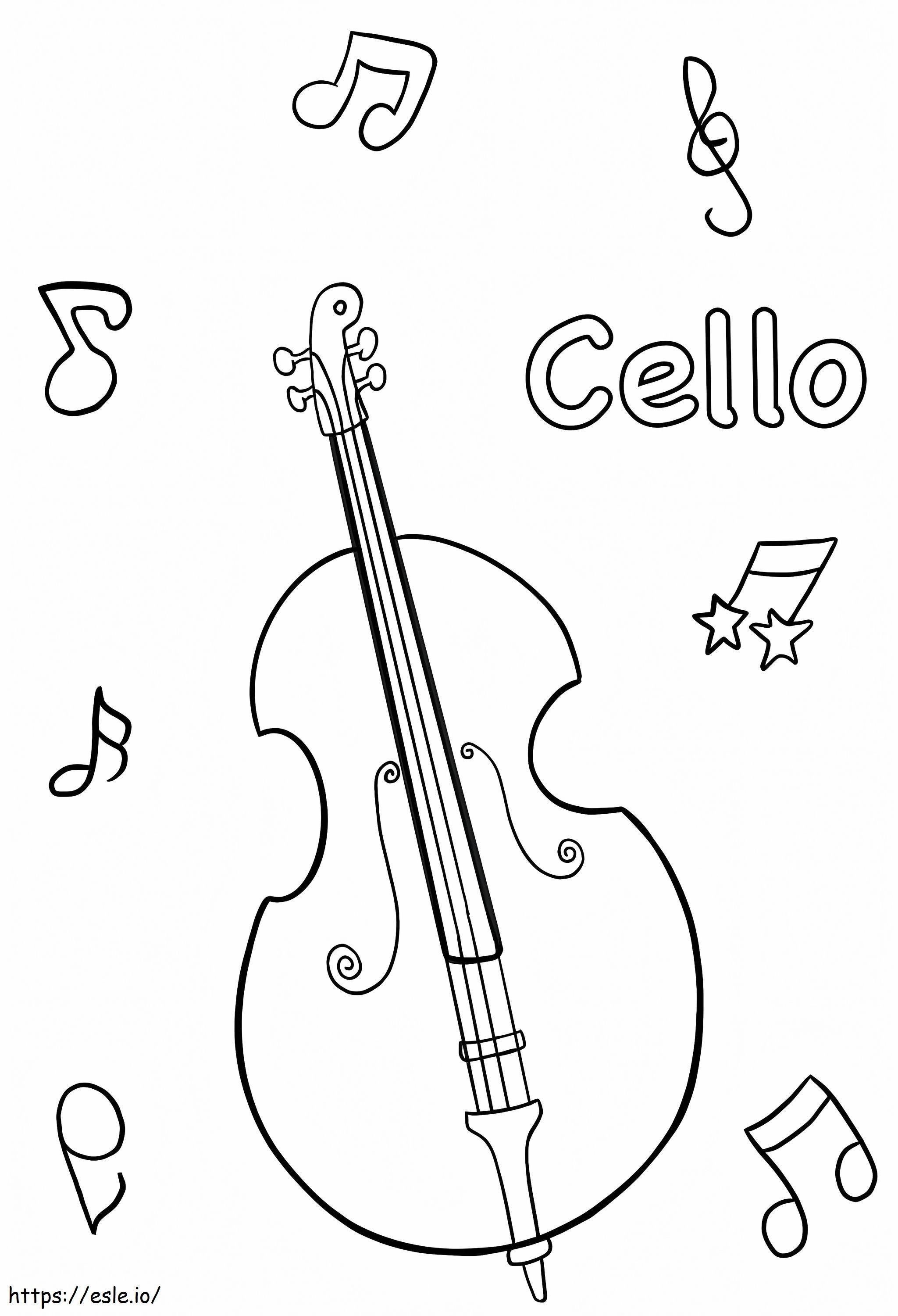 violoncelo para imprimir para colorir
