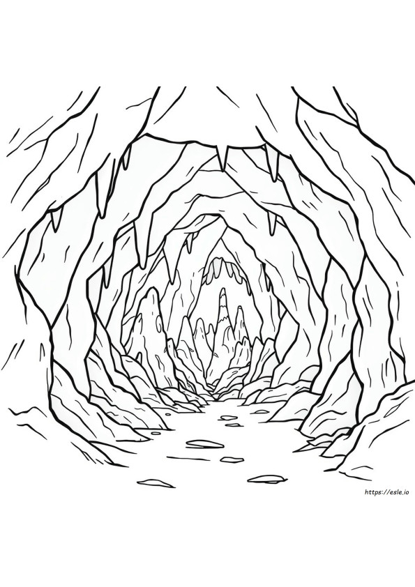 Caverna Para Colorir