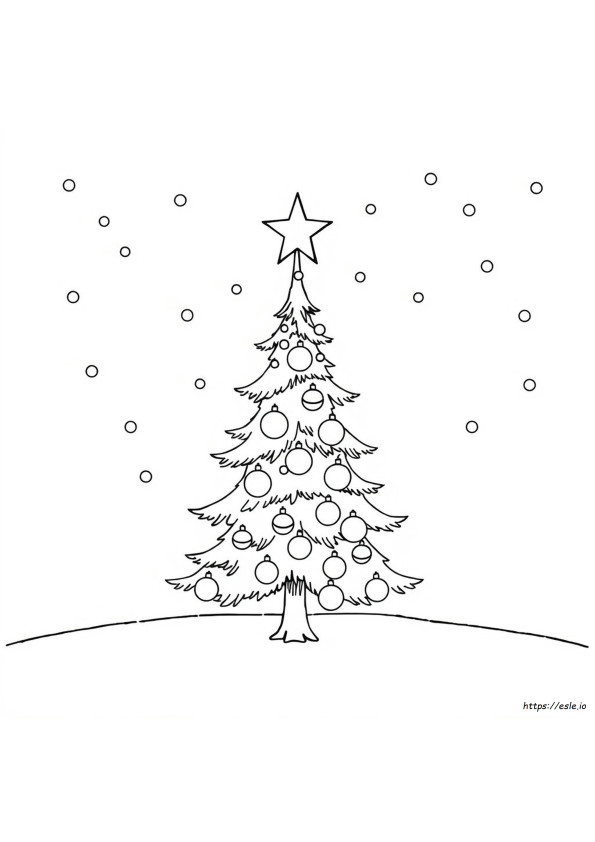 Gambar Mewarnai Pohon Natal