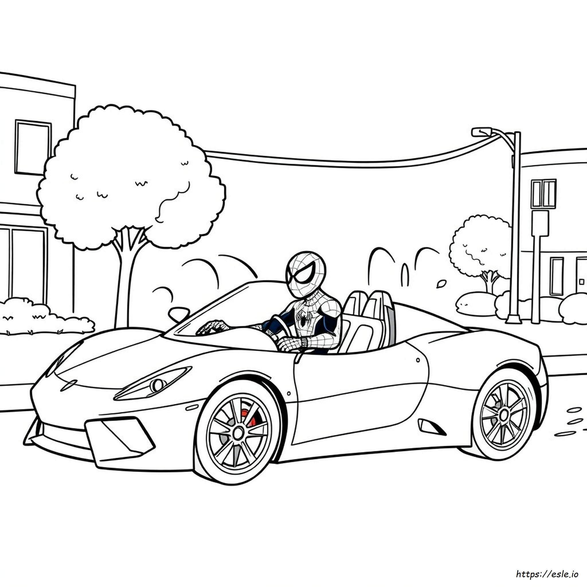 Spiderman Car Colouring
