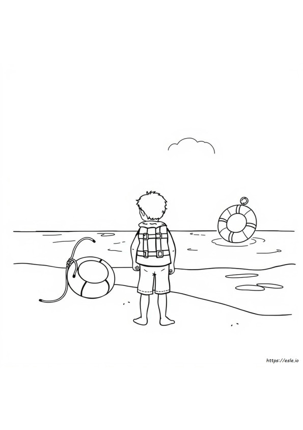 ライフジャケット 塗り絵