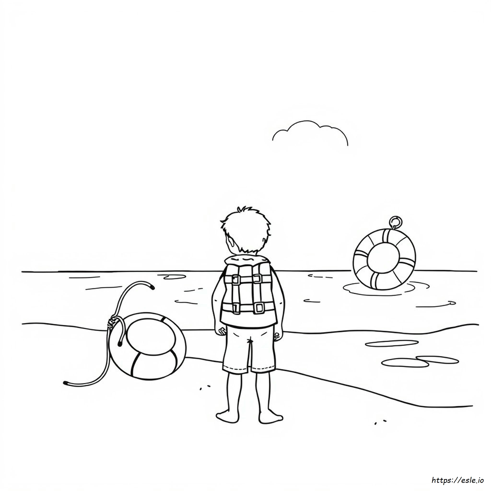 ライフジャケット 塗り絵