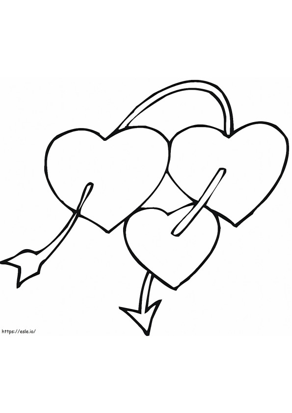 Arrow In Hearts coloring page