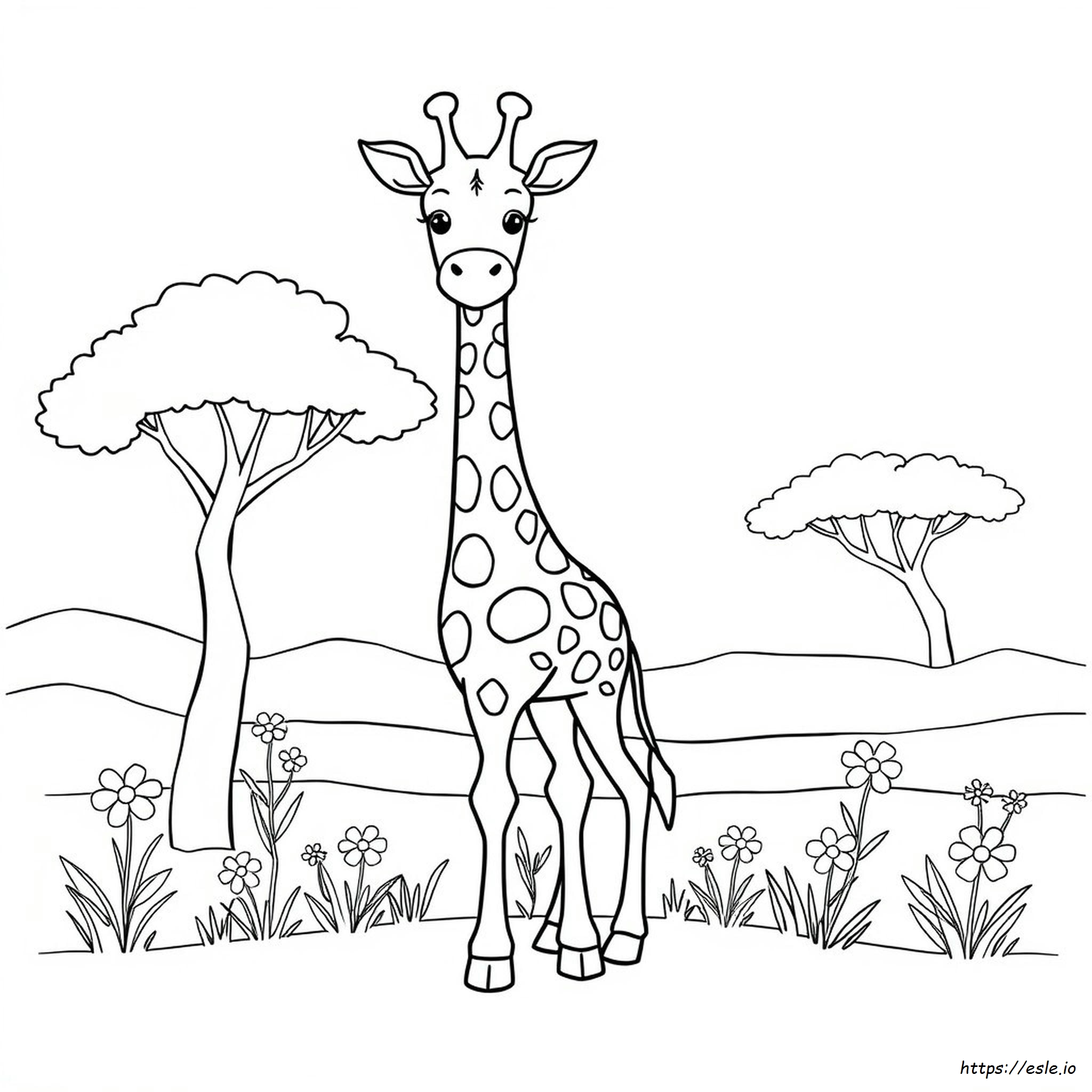Cute Giraffe Colouring Pages
