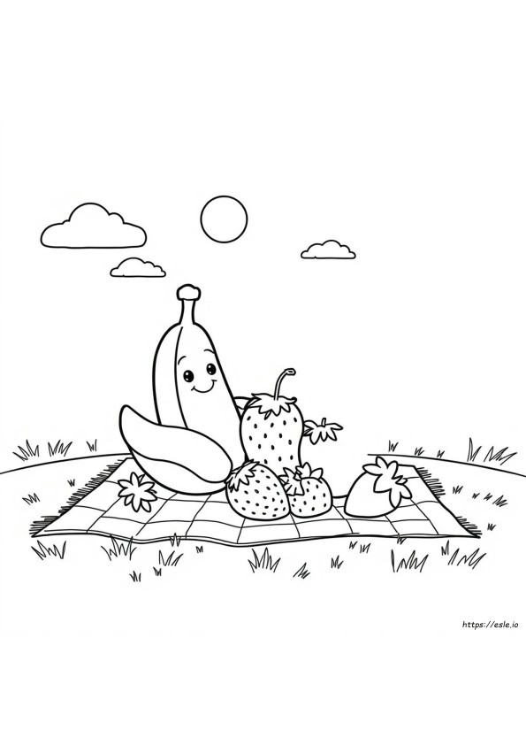 Cartoon Fruit Coloring Pages