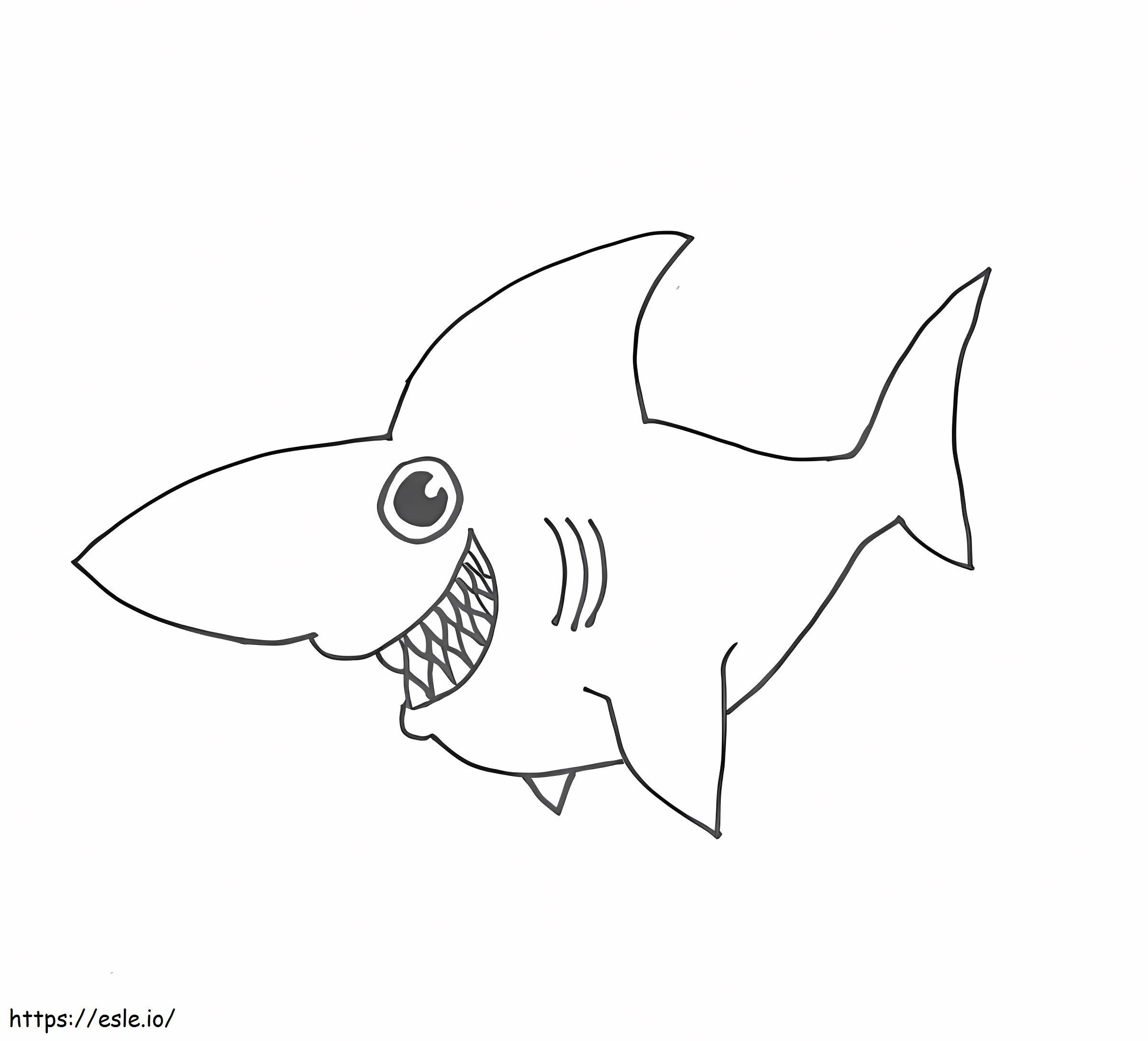 Coloriage Requin drôle à imprimer dessin