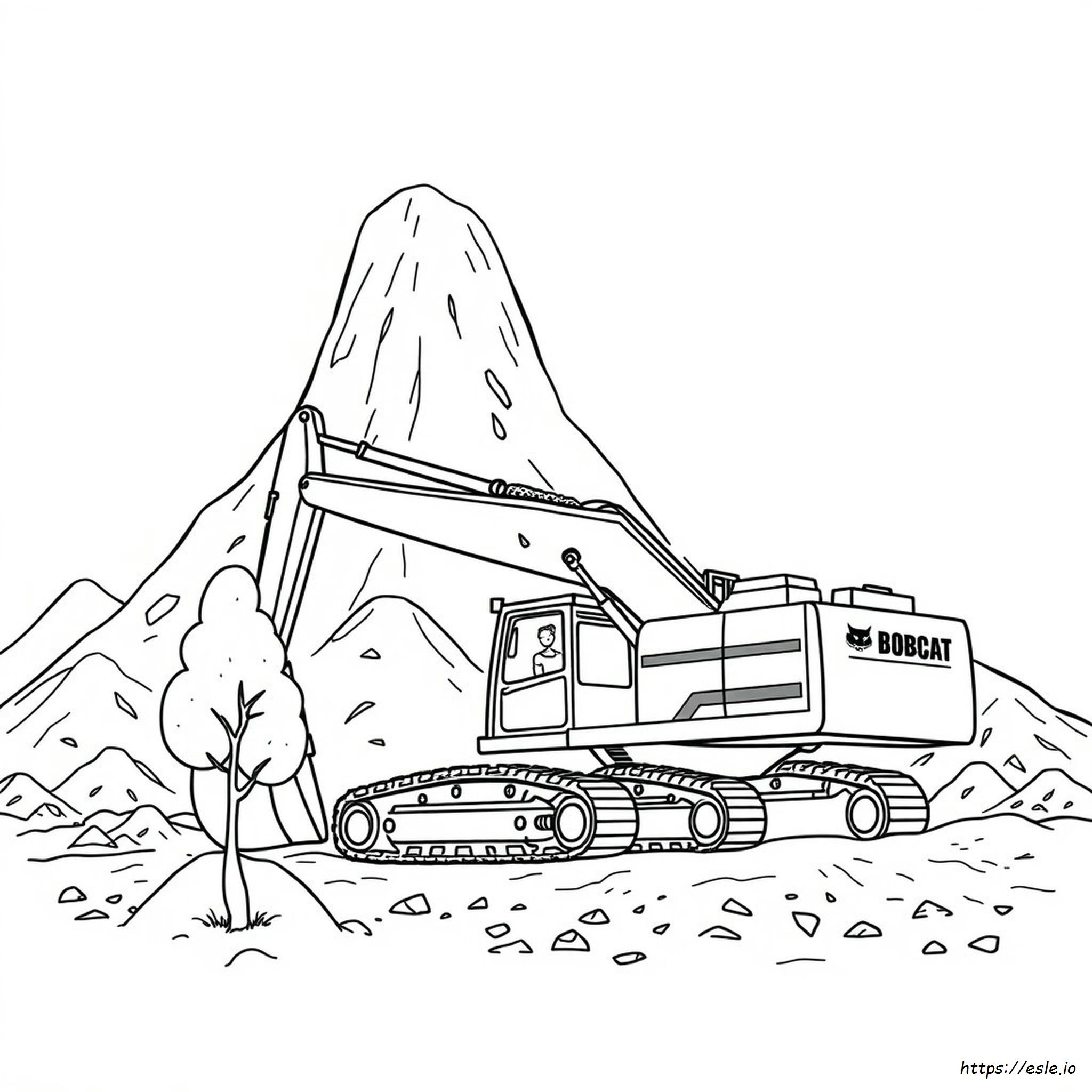 Bobcat Excavator Coloring Page