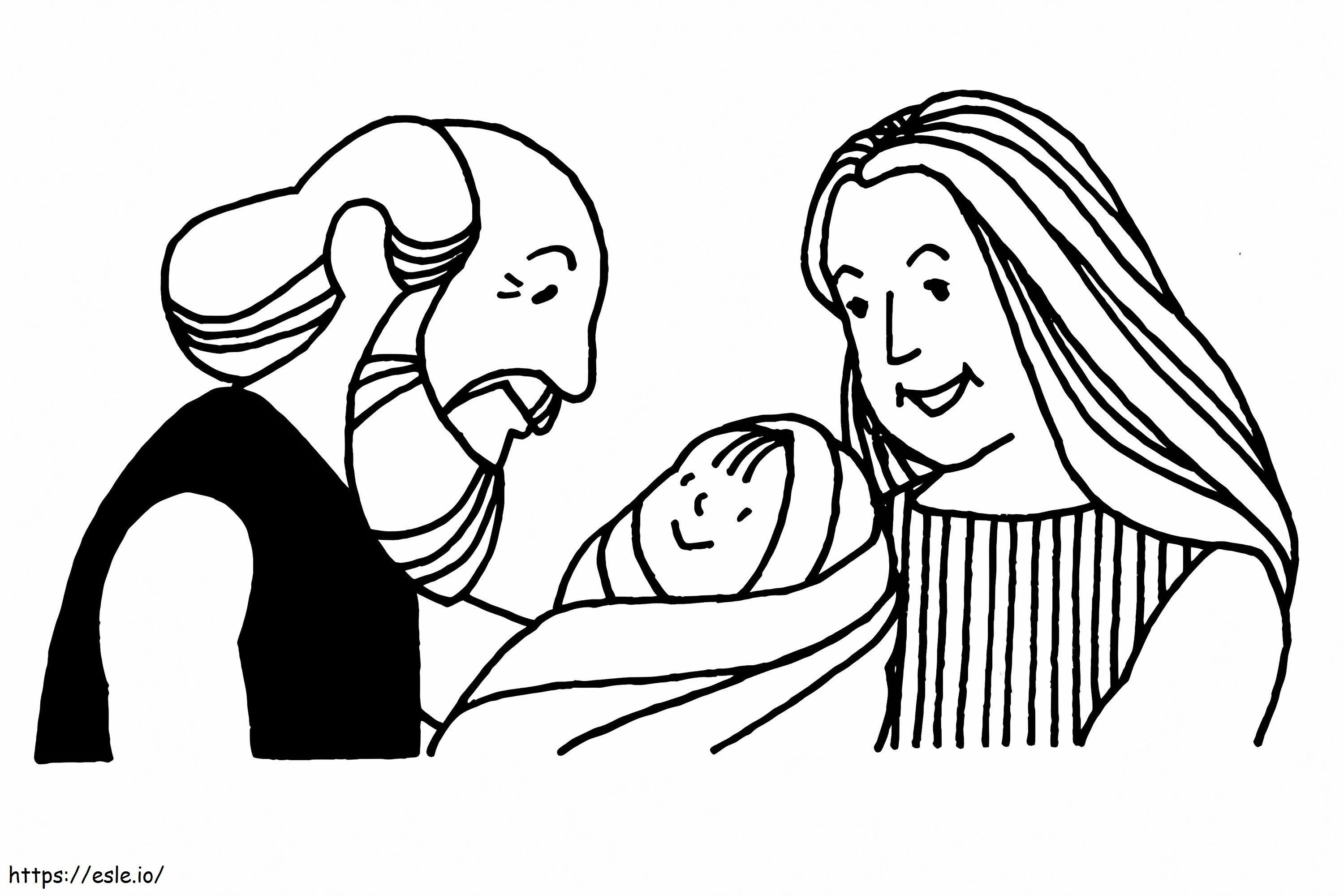 Coloriage Histoire d'Abraham et Sarah à imprimer dessin
