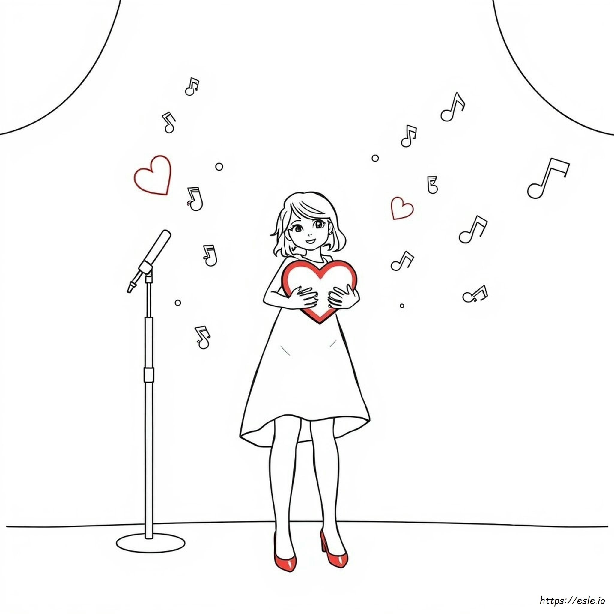 Red Taylor Swift Coloring Page