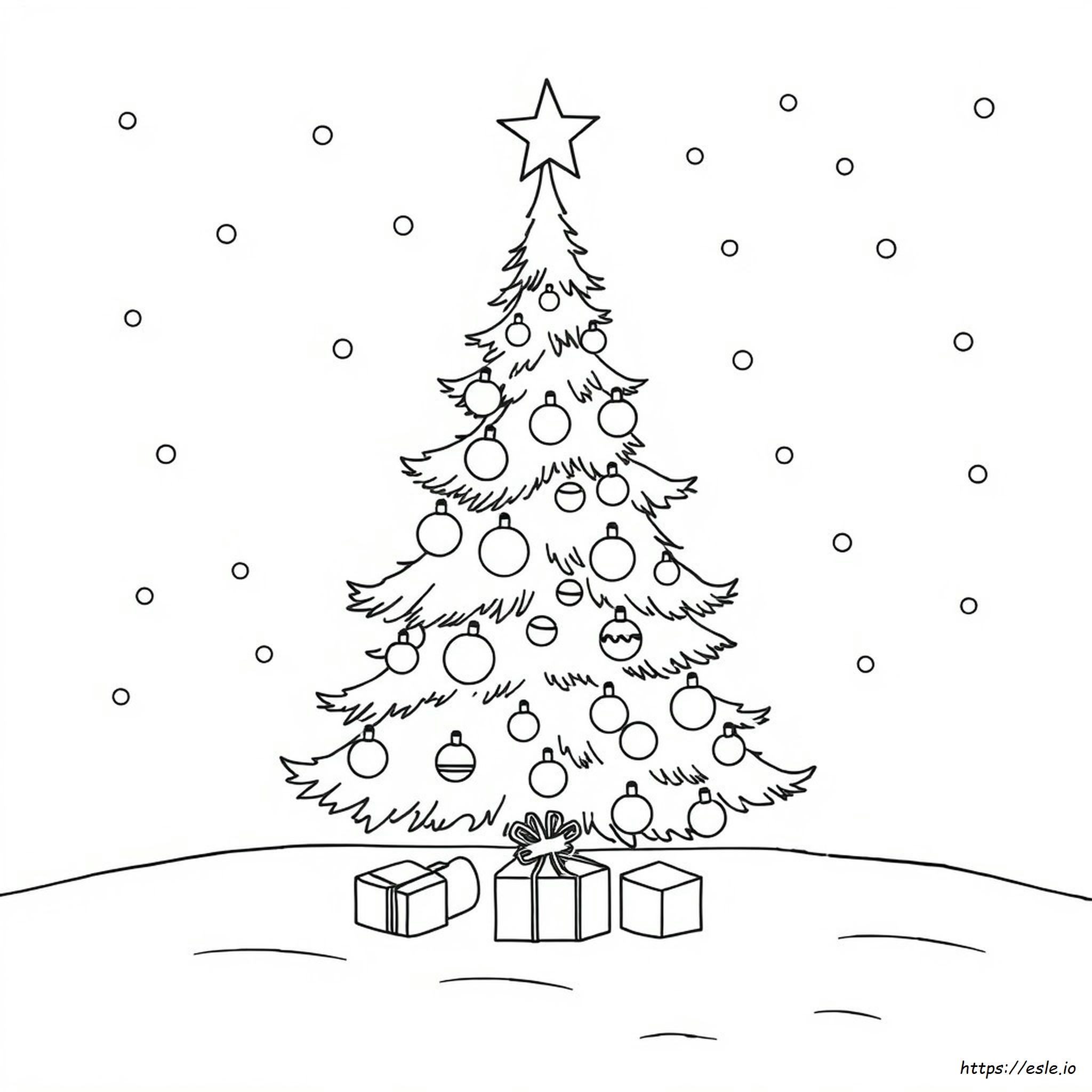 Christmas Tree Drawing For Colouring