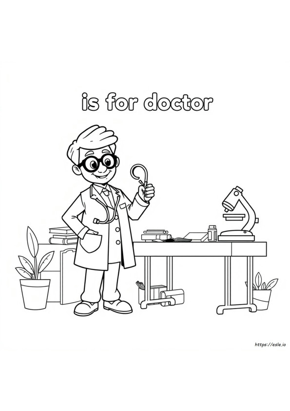 Letra D De Doctor Para Colorear