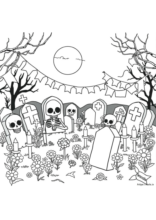 De Los Muertos Gambar Mewarnai