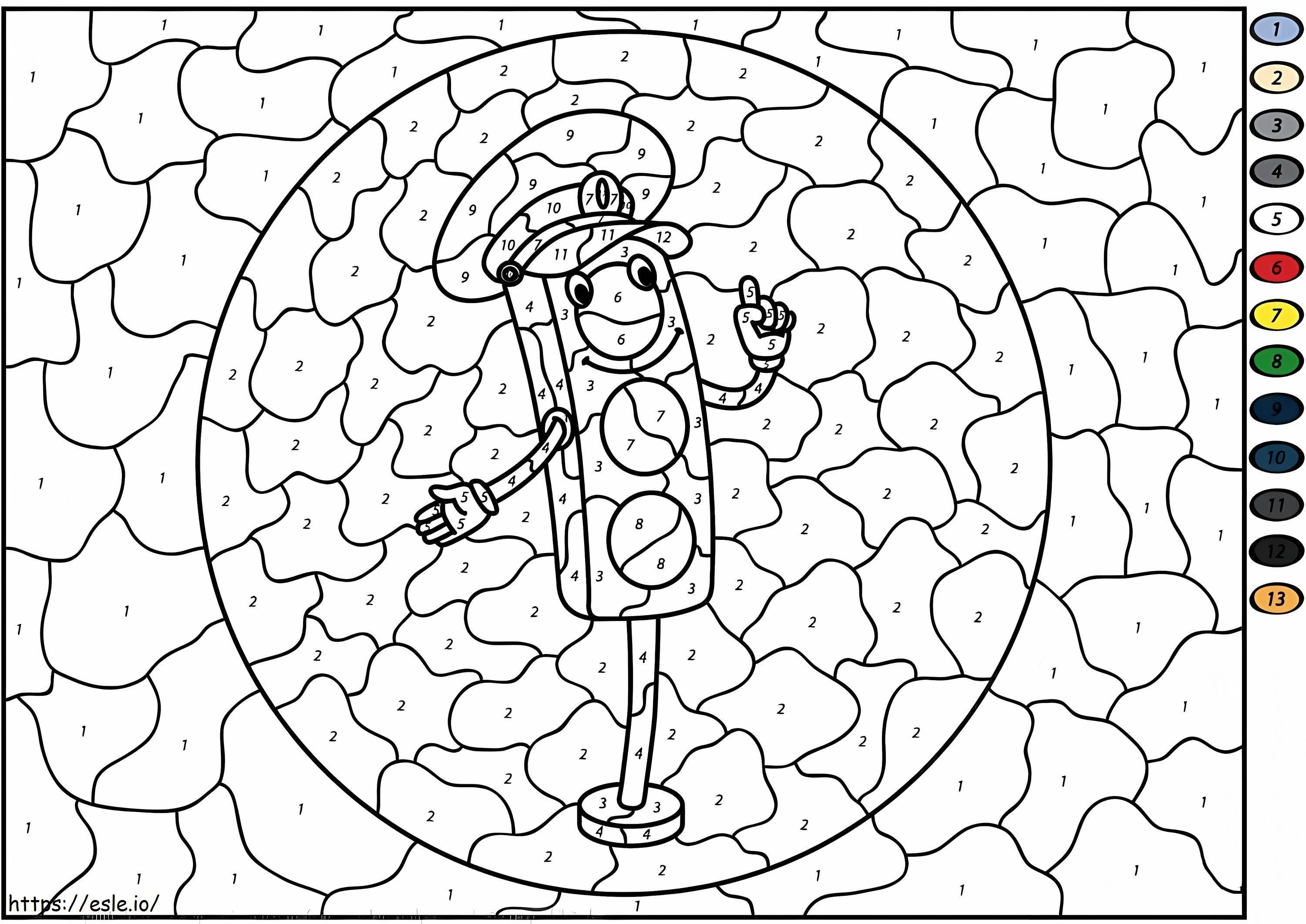 Traffic Light Color By Number coloring page