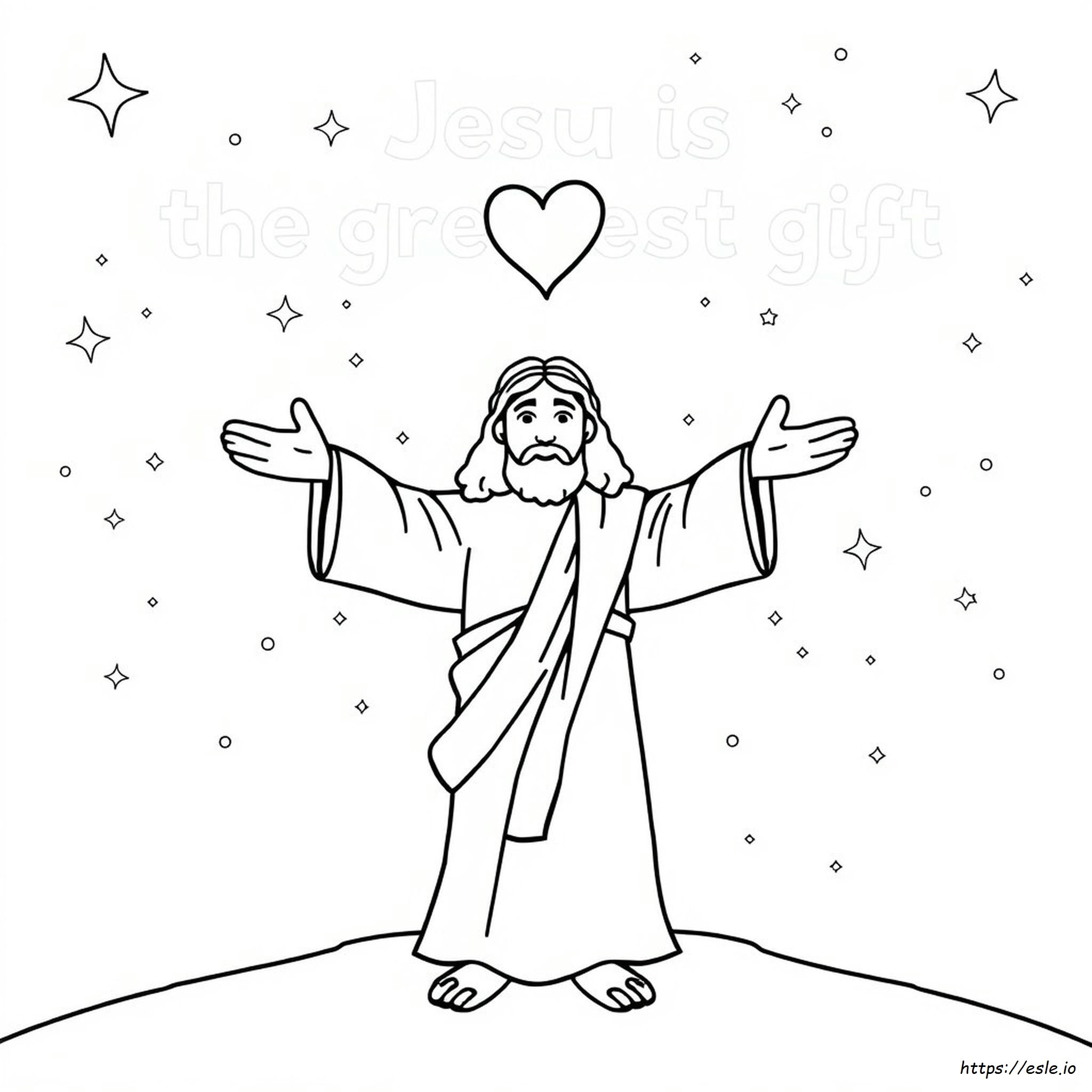 Jesus Is The Greatest Gift Coloring Page