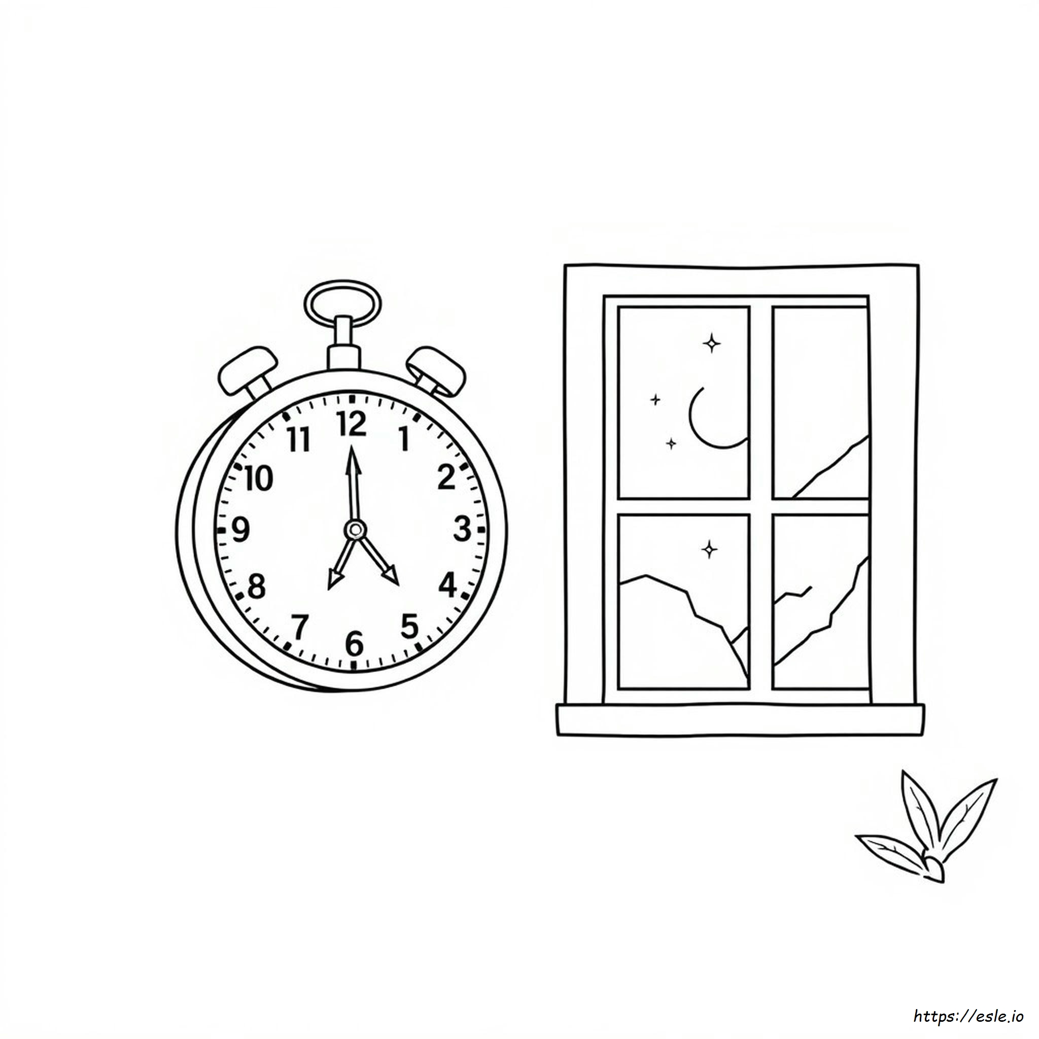 Coloring Page Of A Clock