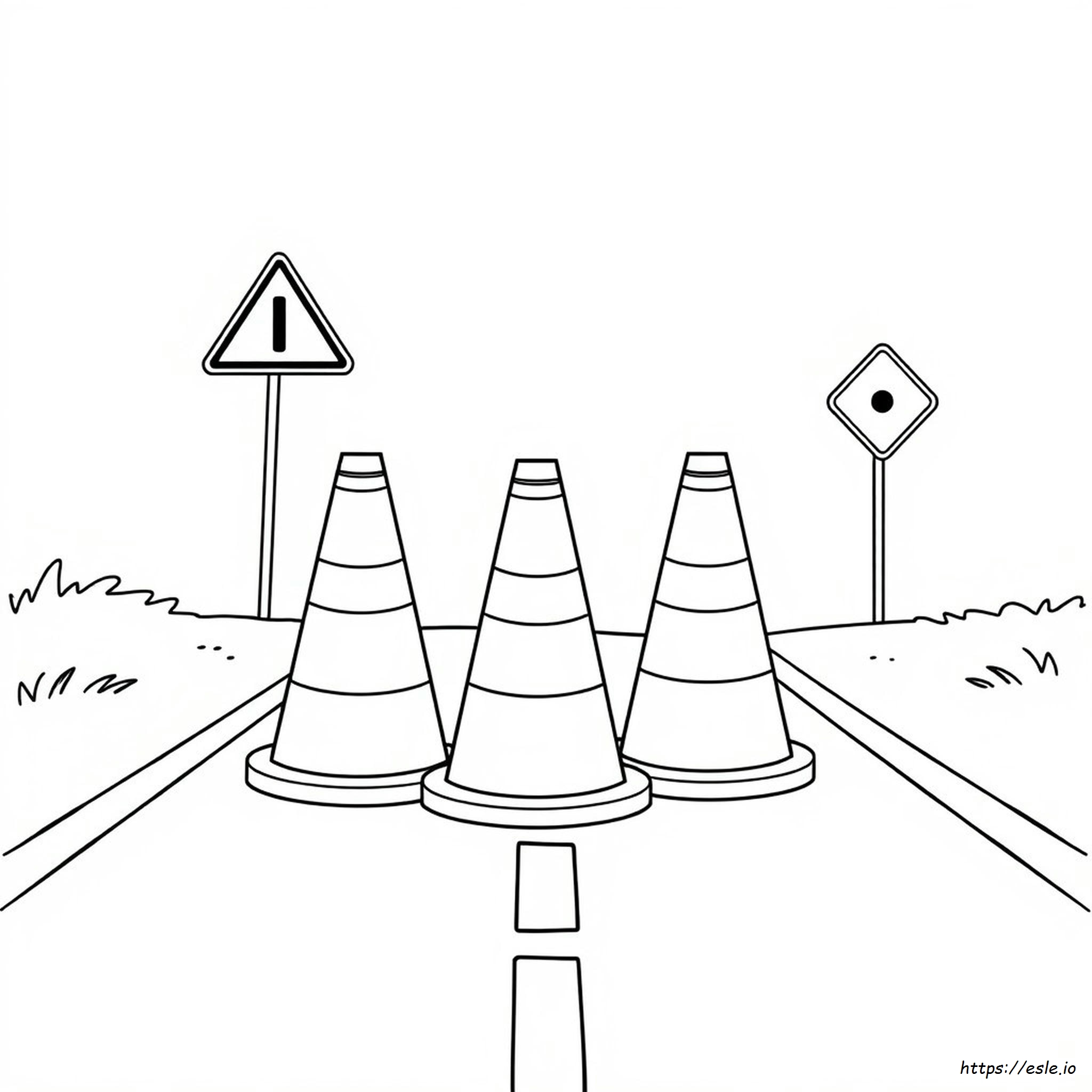 Traffic Cone Coloring Page