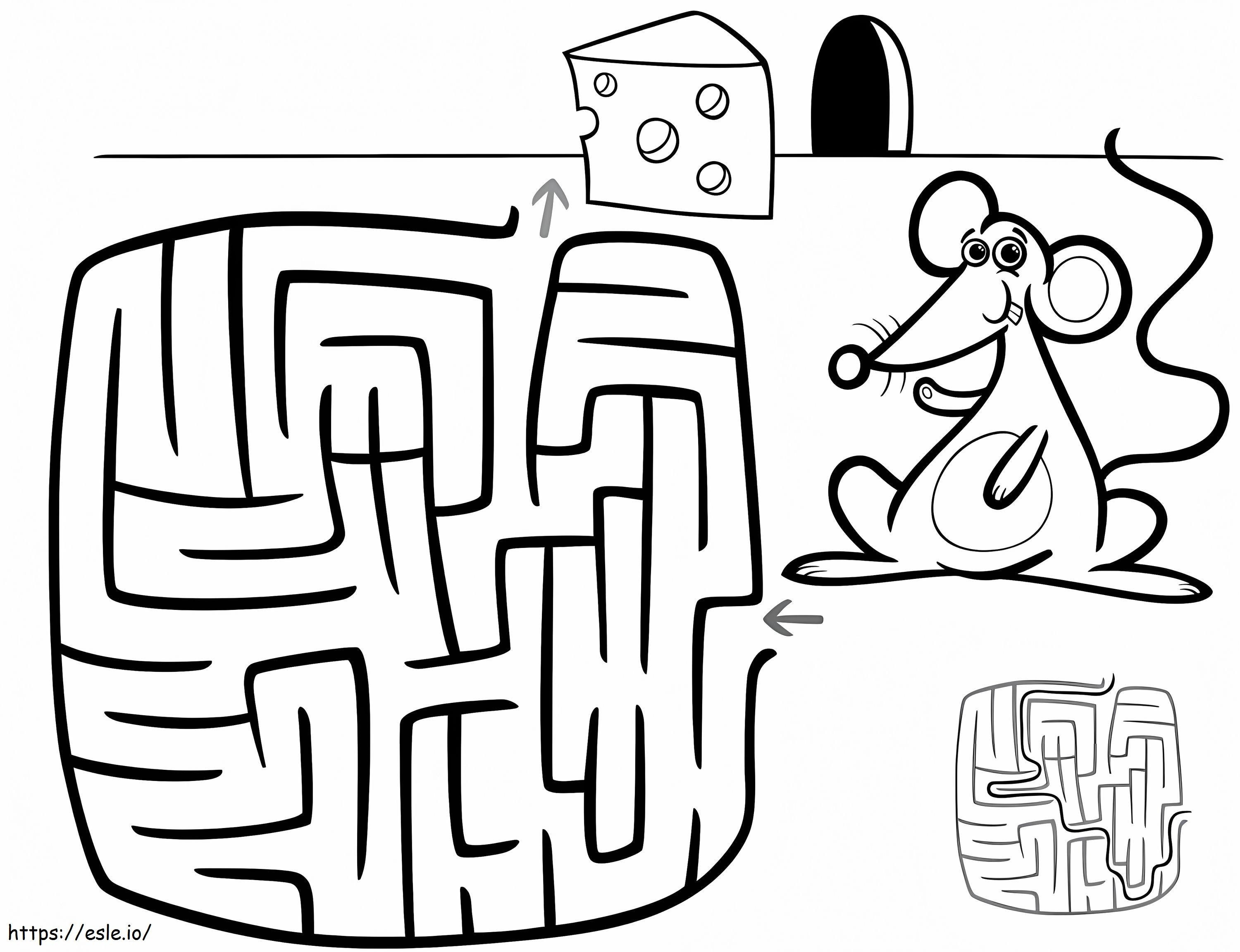 Coloriage Labyrinthe de souris à imprimer dessin