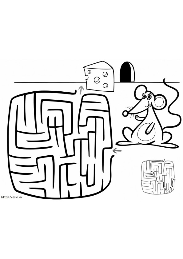 Coloriage Labyrinthe de souris à imprimer dessin