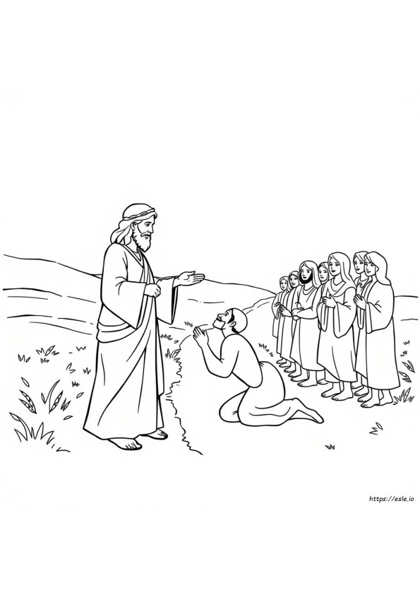 Jesus And The Blind Man Coloring Page