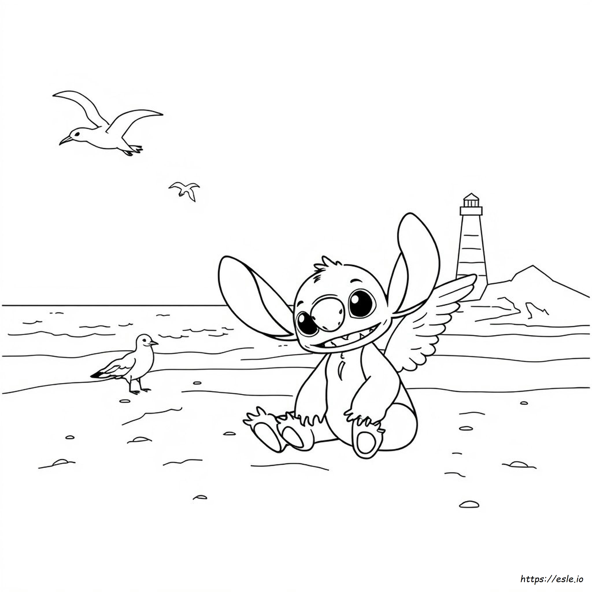 Stitch And Angel Colouring Sheet