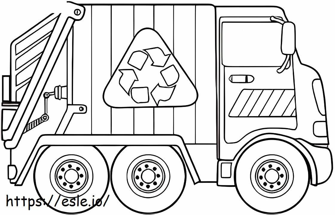 Lindo caminhão de lixo para colorir